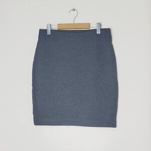 Lord & Taylor Women's Dark Gray Charcoal Solid High-Waisted Mini Pencil Skirt L